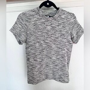 Free People white and black tweed top. Excellent condition, no discoloration